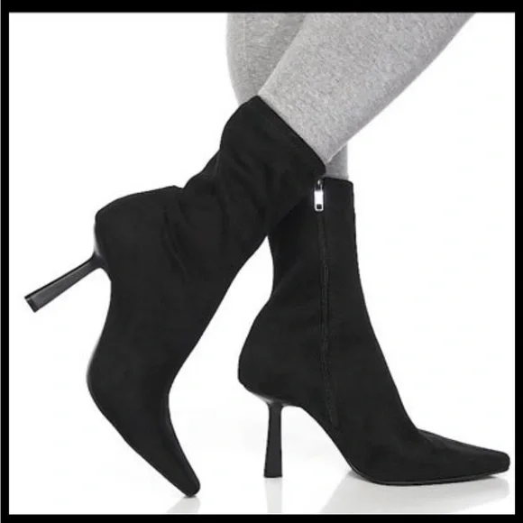 Steve Madden Vakay Black Suede Stilleto Heeled Boots New  With Box Womans - Picture 2 of 10